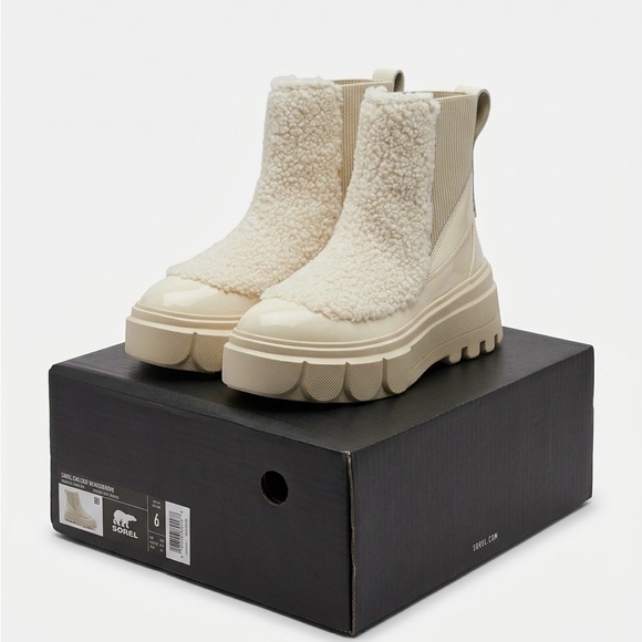 Sorel Shoes - NWT Sorel Waterproof Cream Shearling Ankle Boots